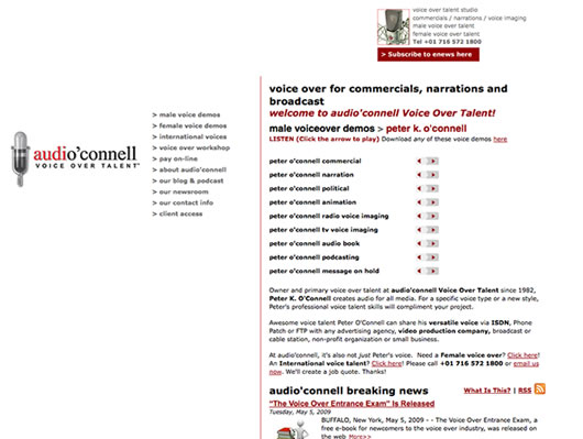 Visit audio'connell Voice Over Talent!'s website