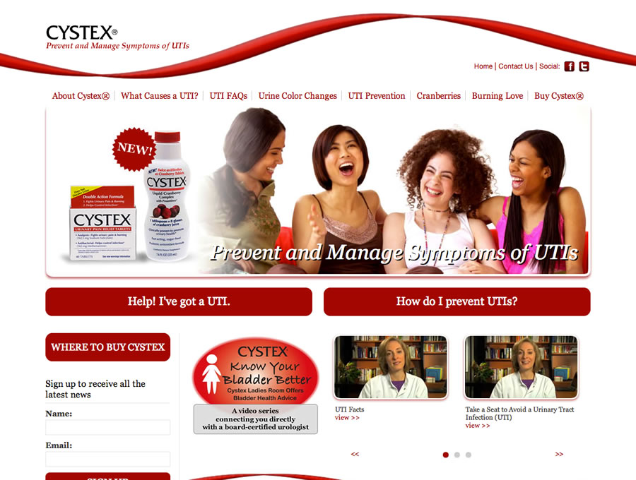 Visit Cystex� - Urinary Pain Relief's website