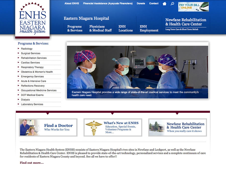 Visit Eastern Niagara Health System's website