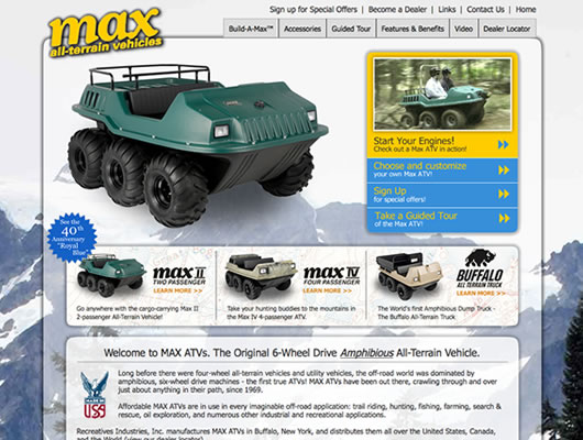 Visit MaxATVs by Recreatives Industries's website