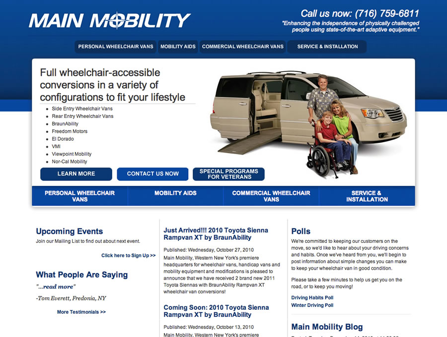 Visit Main Mobility's website