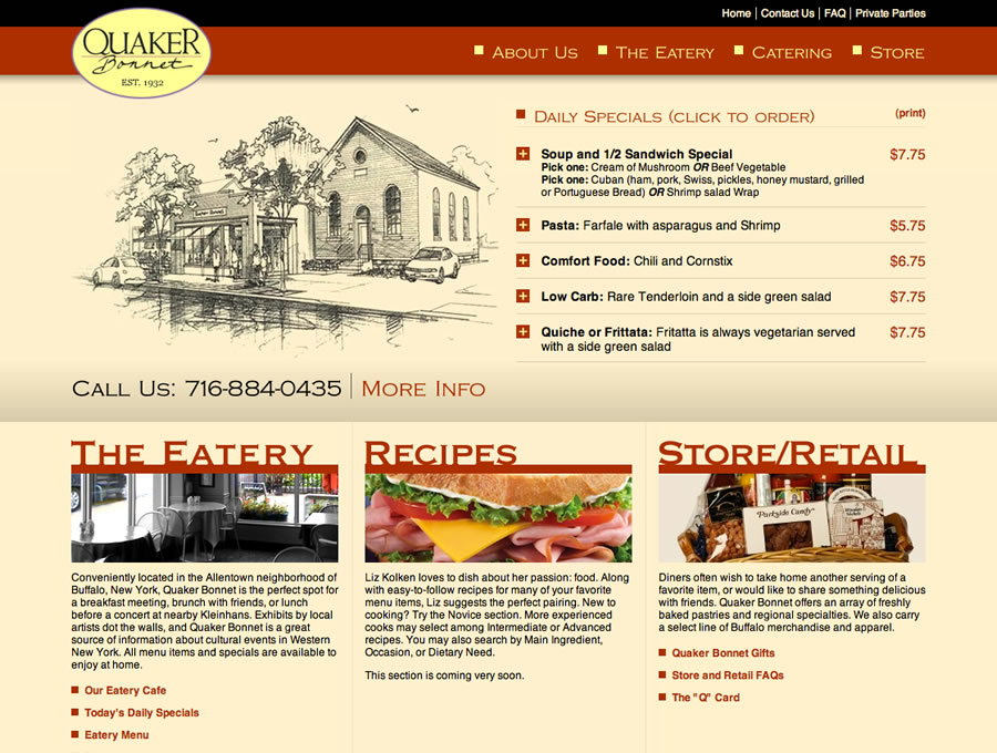 Visit Quaker Bonnet Eatery's website